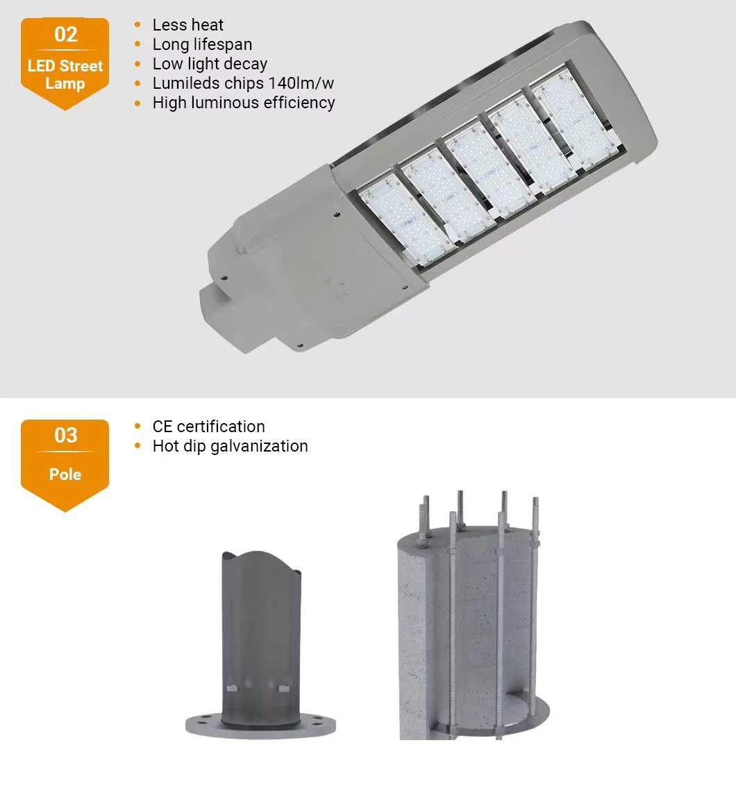 IP65 Intergrated 80W 100 Watts 300 Watt All in One Solar Street Solar LED Outdoor Lights with Battery